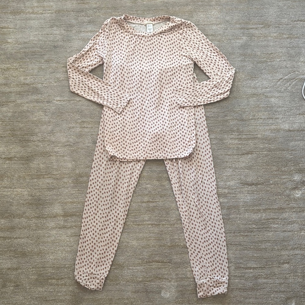 Eberjey Pink Pajama Set Classic Comfort- geo dot pattern, size 8